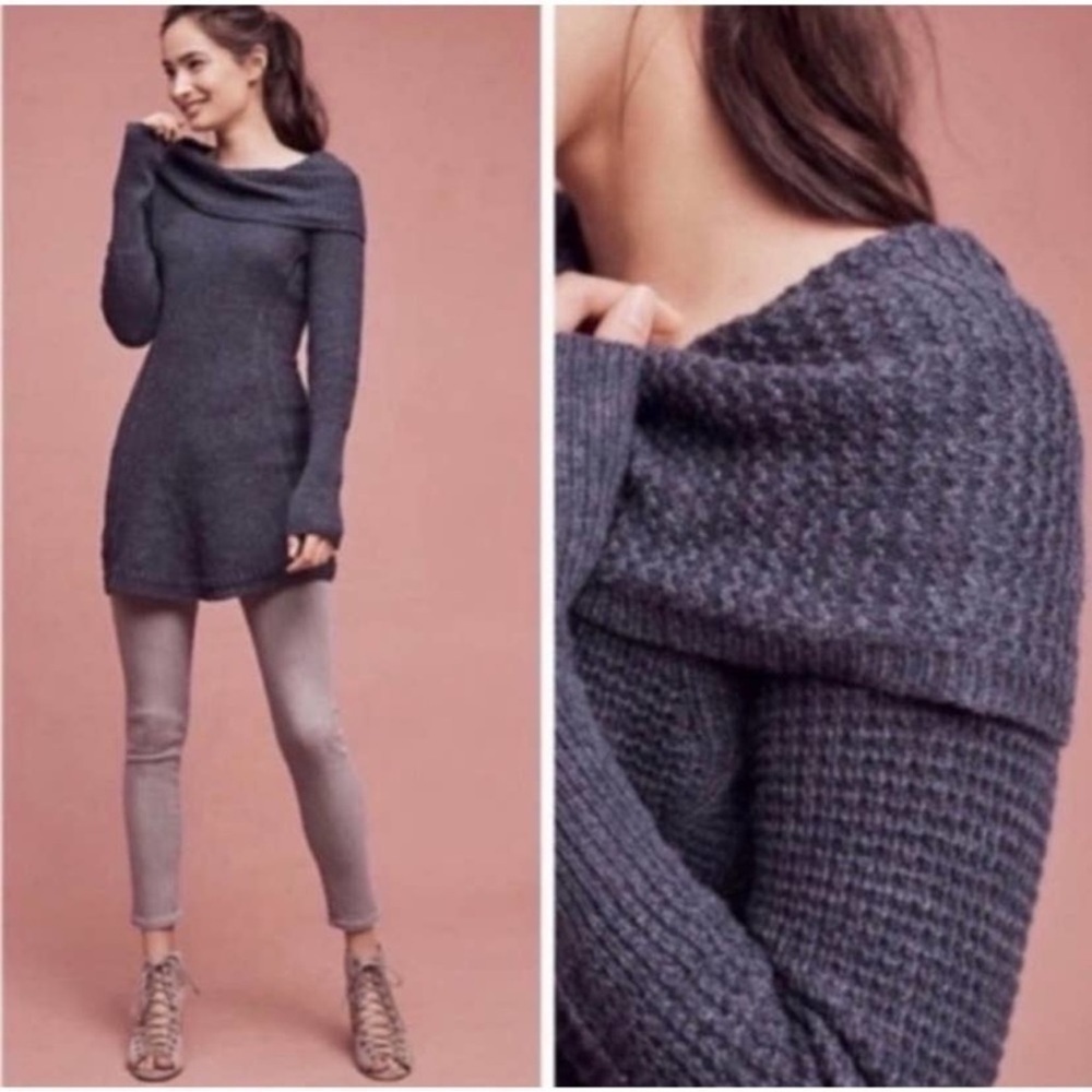 Angel of the North Anthropologie Long Sleeves Denim Blue Sweater. Size M. P4/A
